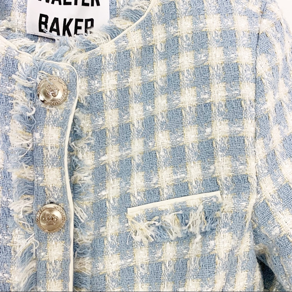 Walter Baker Jacket Callista Nautical Tweed Blazer Blue XS NWT - Picture 8 of 12